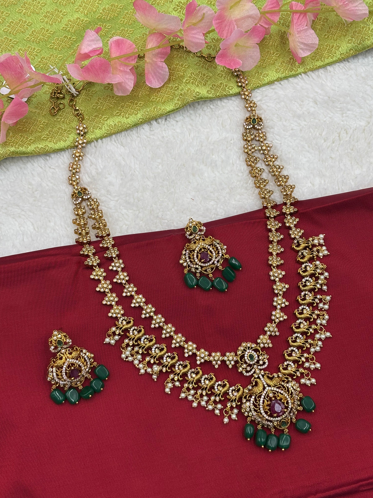 Divine Temple Two‑Layer Long Haram with Antique Gold Craftsmanship