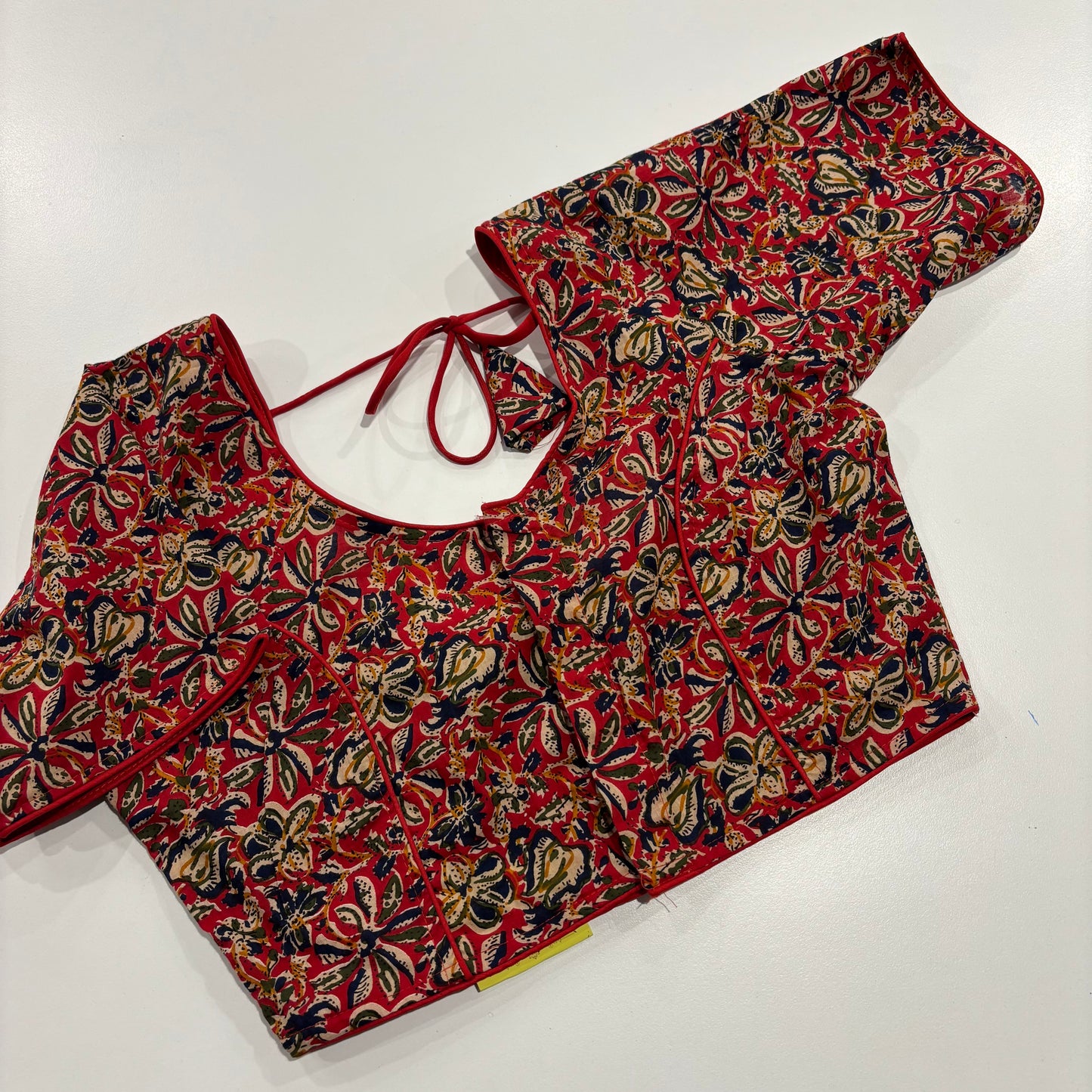 Red Kalamkari Print Cotton Blouse – Timeless Craft for Everyday Ethnic Elegance