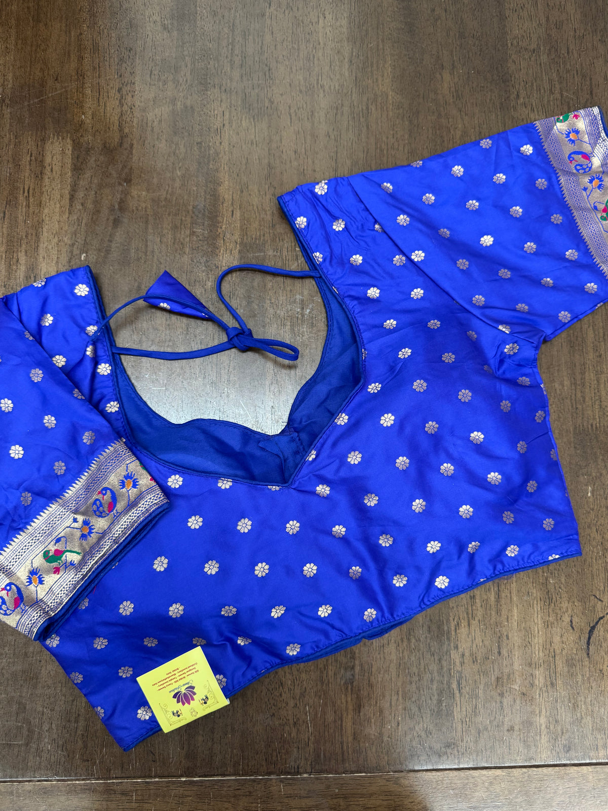 Premium Royal Blue Blouse with Gold Weave & Paithani Detailing