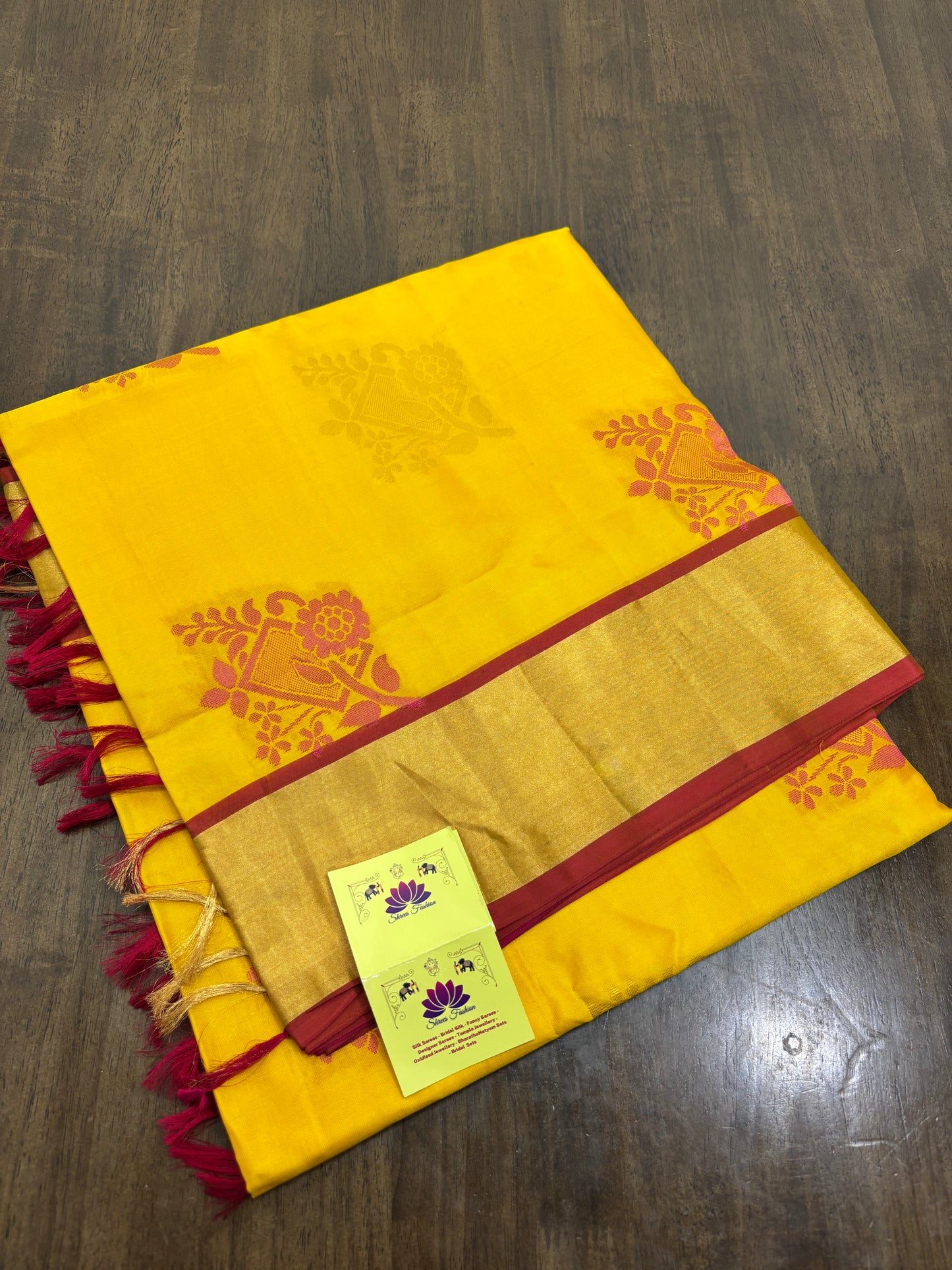 Mango Yellow & Rani Pink Kanchipuram Silk Saree with Traditional Zari Work