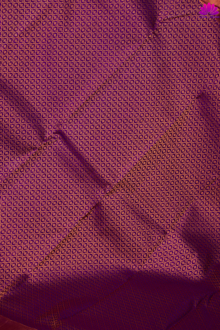 Purple Copper Zari Silk Saree | Kanchipuram Silk | Silk Mark Certified - Shrees Fashion Australia
