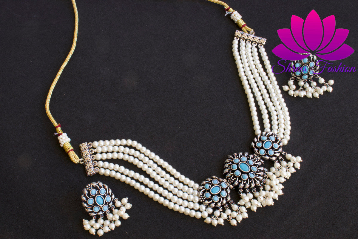 Simulated Pearl Choker Necklace - Shrees Fashion Australia