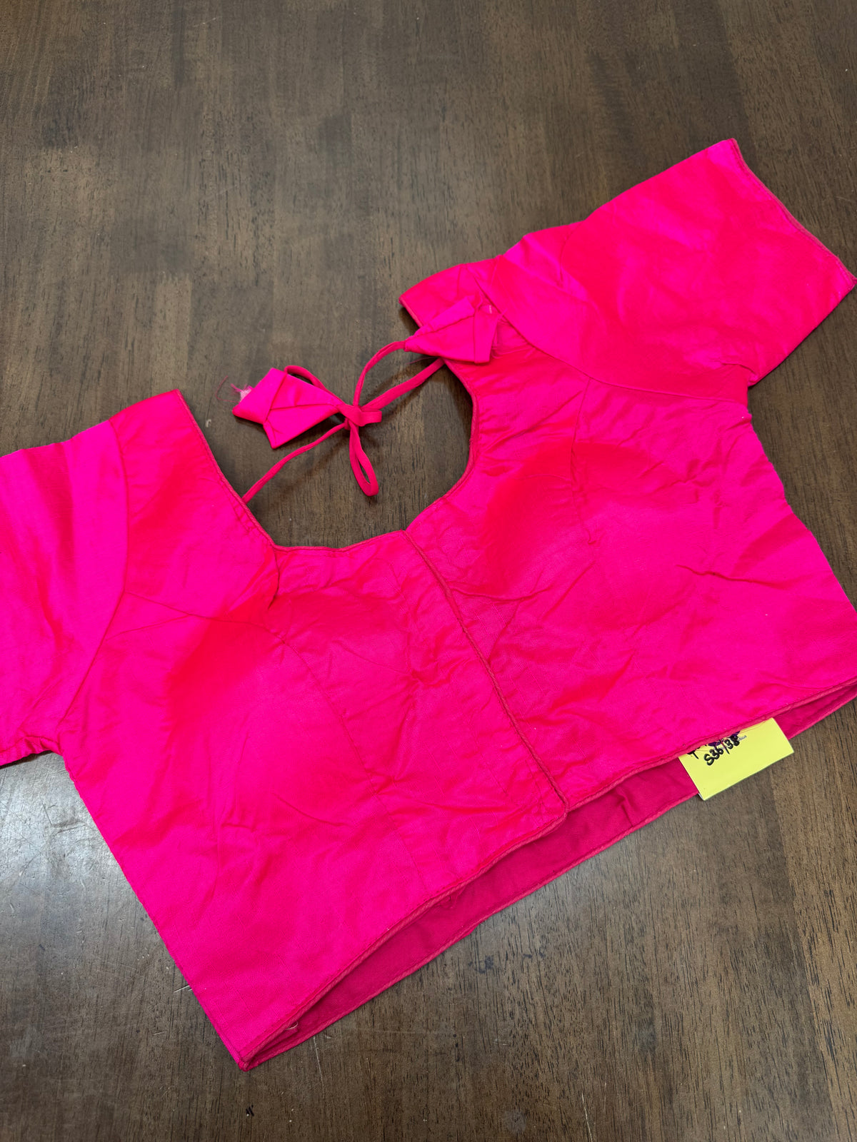 Premium Plain Rani Pink Blouse with Structured Fit