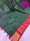 Bottle Green With Red Colour Combinations Dotted Design Kanchipuram Silk Saree