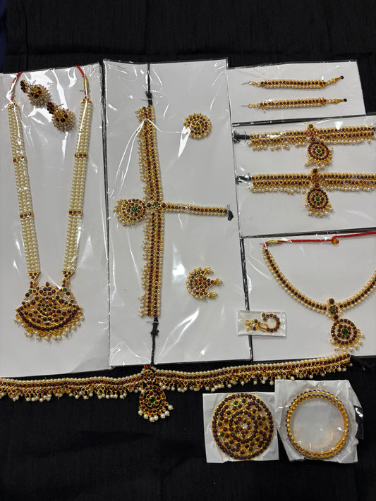 Premium Bharatanatyam Temple Jewellery – Kemp Stone Design 2