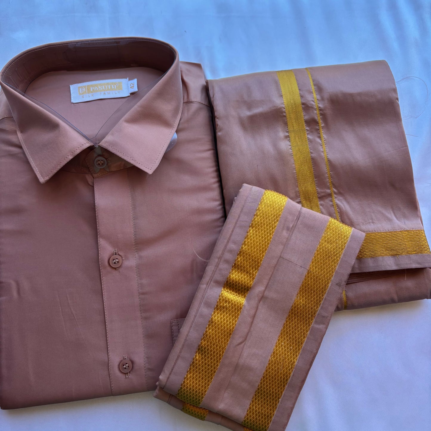 Pastel Pink Silk Vesti for Weddings & Temple Wear | Shrees Fashion