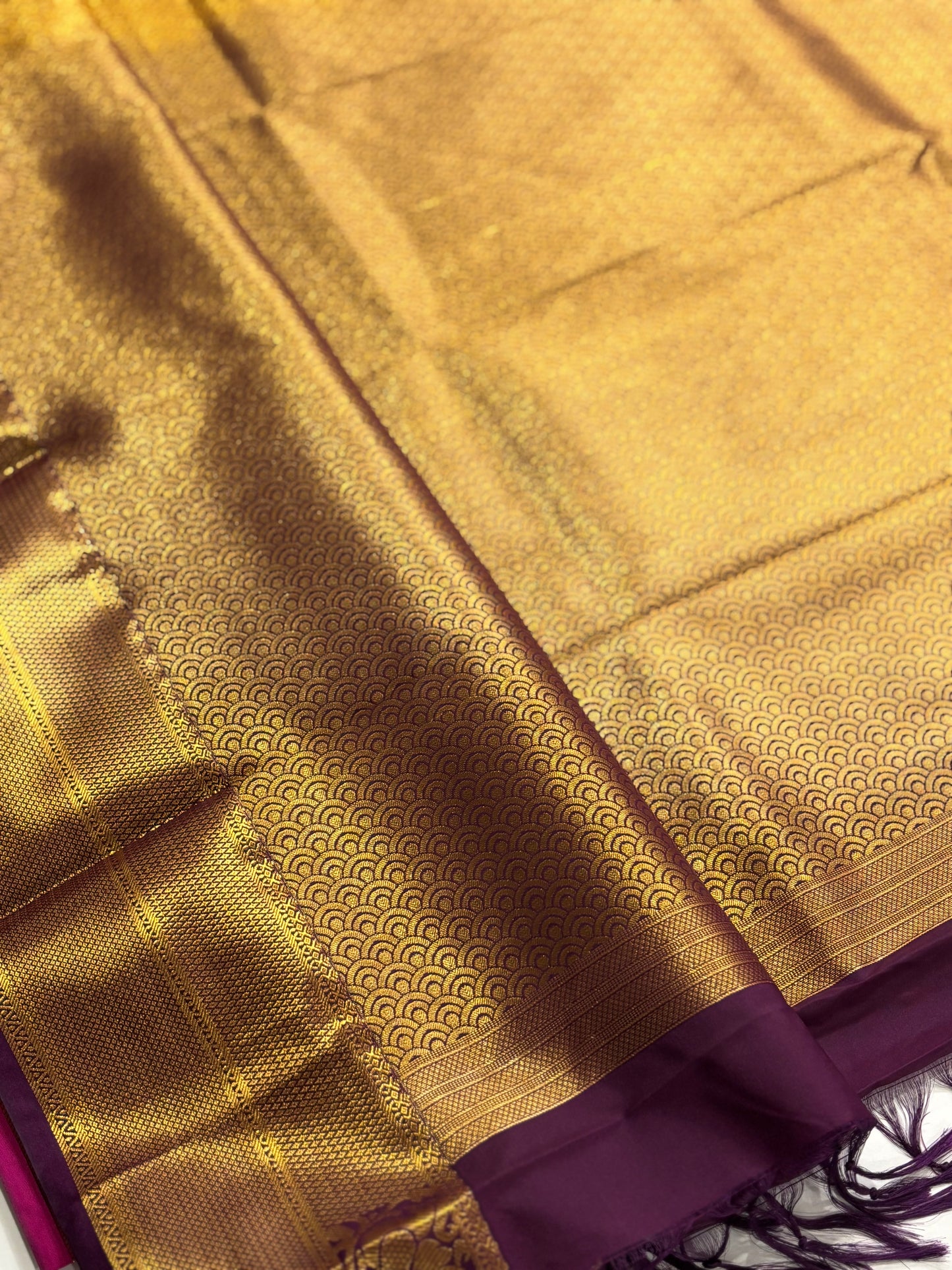 Elegant Pink Kanchipuram Semi Silk Saree with Rich Wine Contrast Border & Pallu