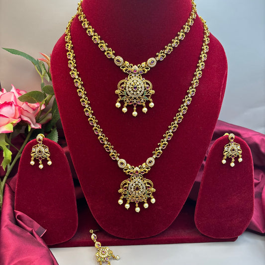 Heritage Glow – Kemp Stone Semi-Bridal Set with Earrings & Maang Tikka