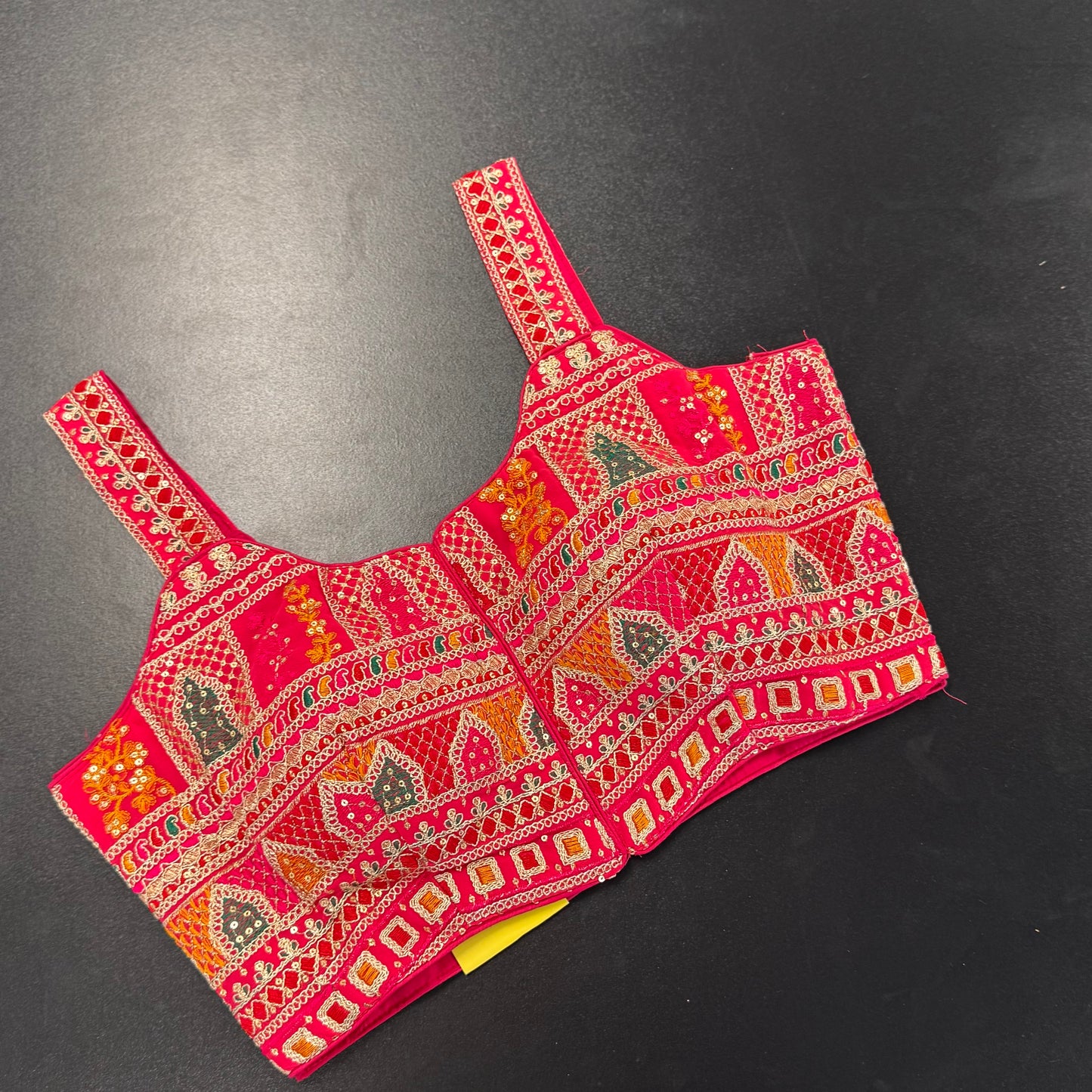 Rani pink heavy embroidered designer readymade saree blouse - Shrees Fashion Australia (view 1)