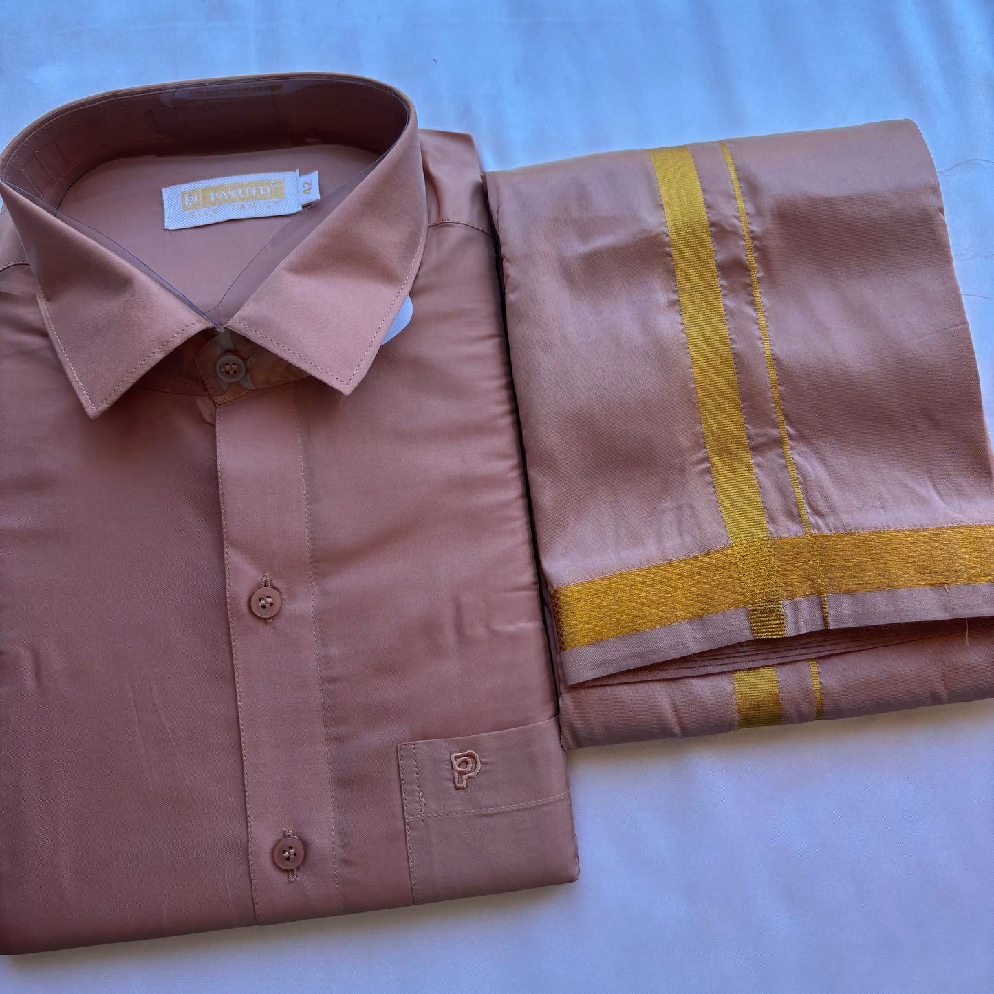 Pastel Pink Silk Vesti for Weddings & Temple Wear | Shrees Fashion