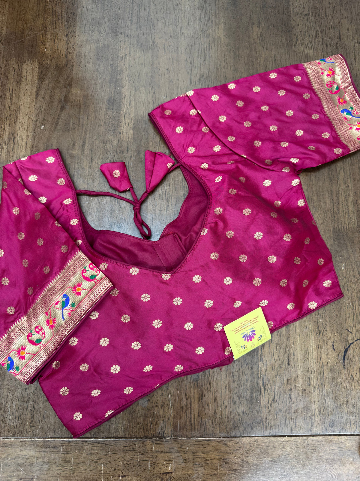 Premium Magenta Blouse with Gold Weave & Paithani Detailing