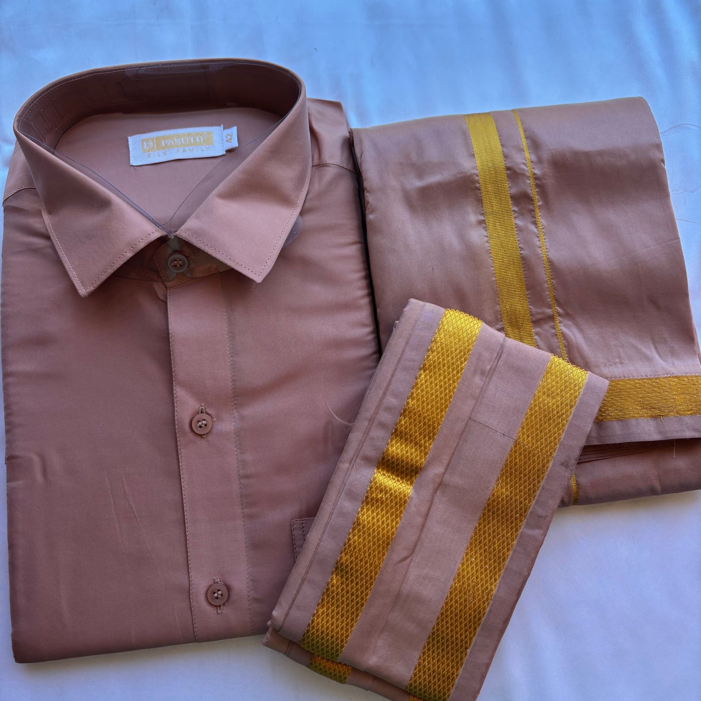 Pastel Pink Silk Vesti for Weddings & Temple Wear | Shrees Fashion