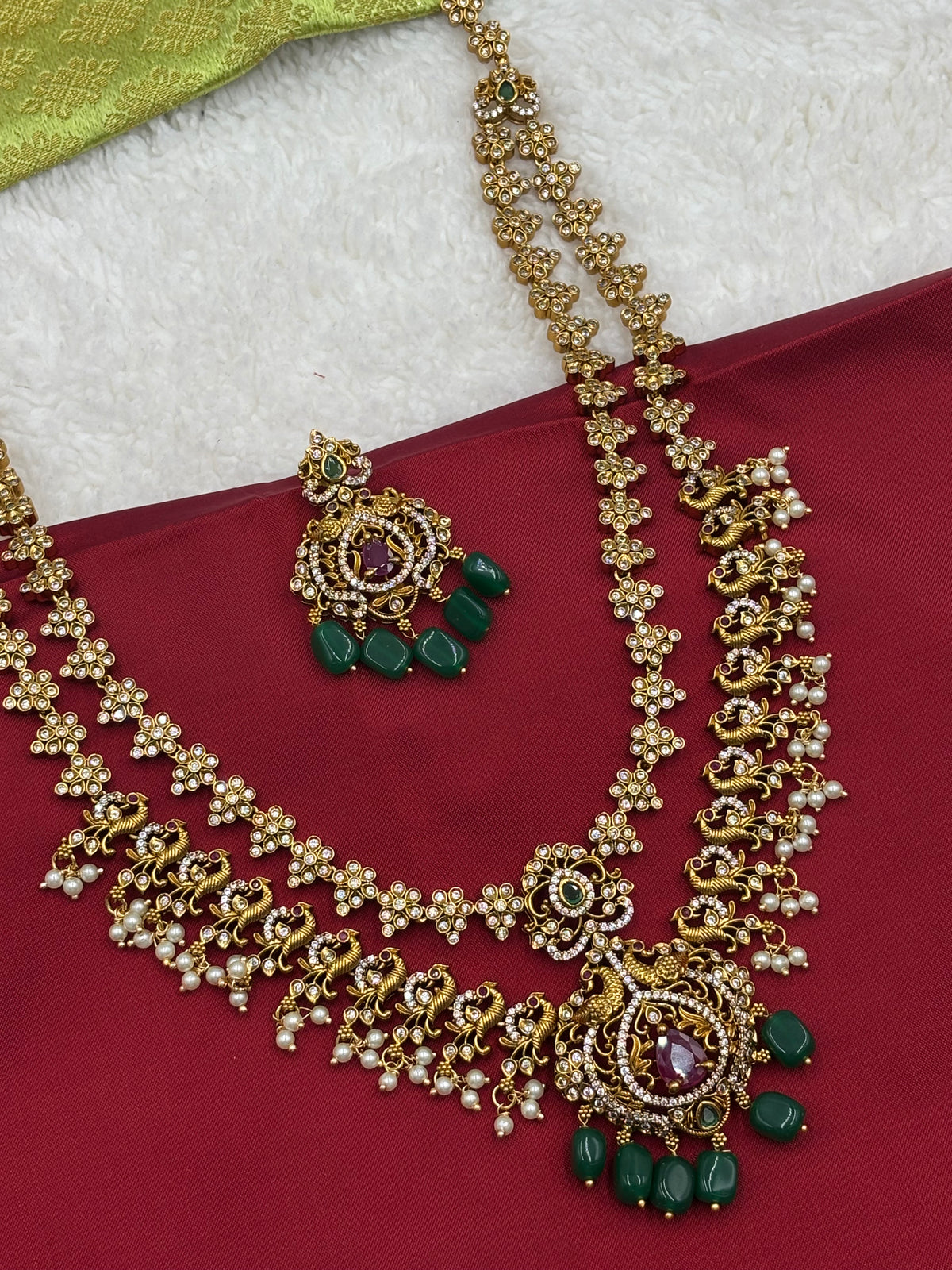 Divine Temple Two‑Layer Long Haram with Antique Gold Craftsmanship
