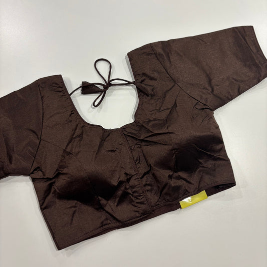 Plain Art Silk Brown Blouse – Versatile Ethnic Essential