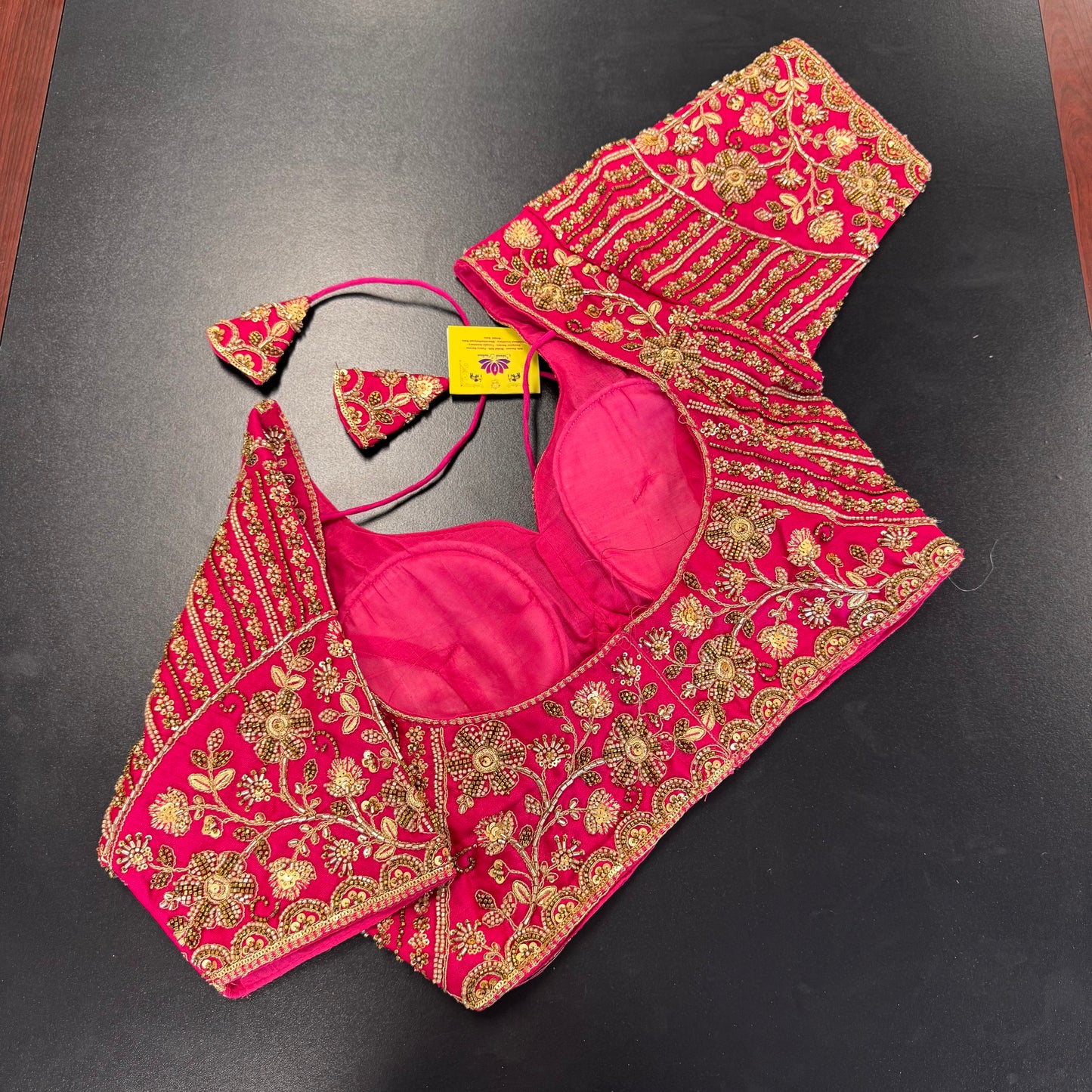 Rani pink zardozi heavy work designer readymade saree blouse - Shrees Fashion Australia (view 2)