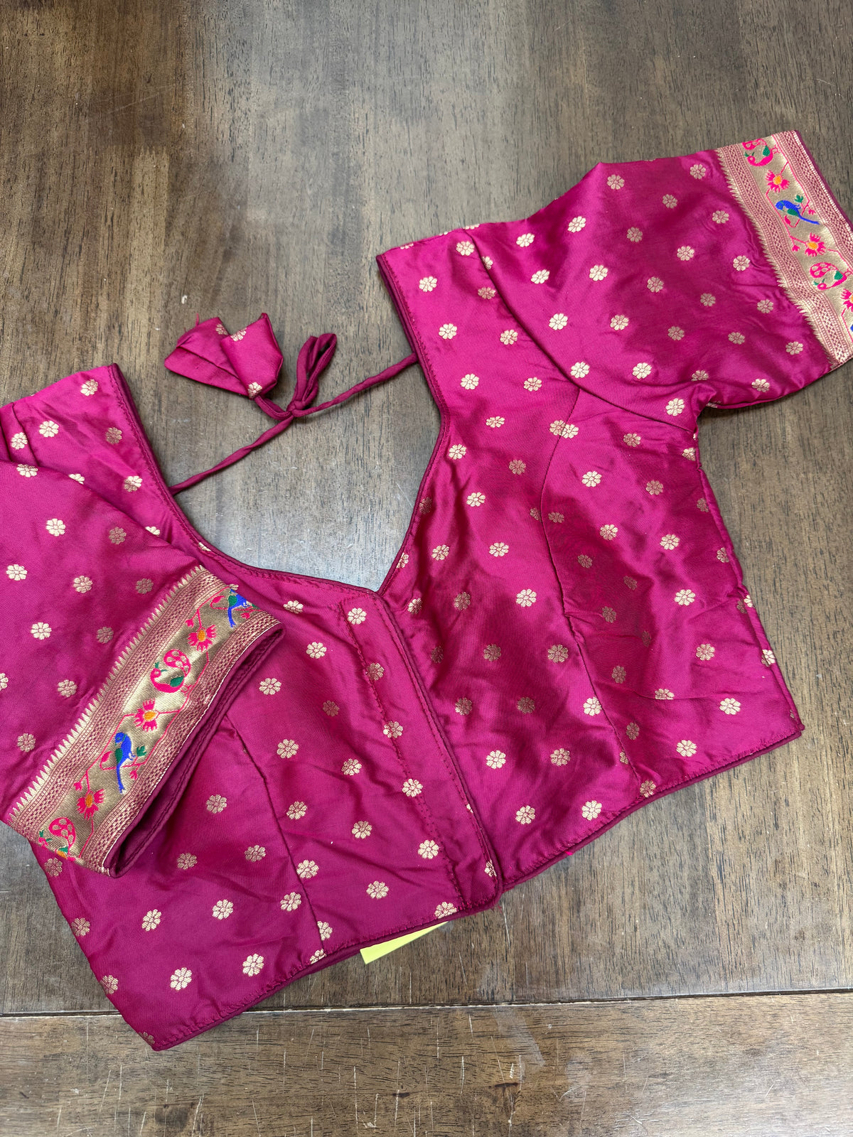 Premium Magenta Blouse with Gold Weave & Paithani Detailing