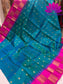 Peacock Blue With Rani Pink Colour Combination Kanchipuram Silk Saree