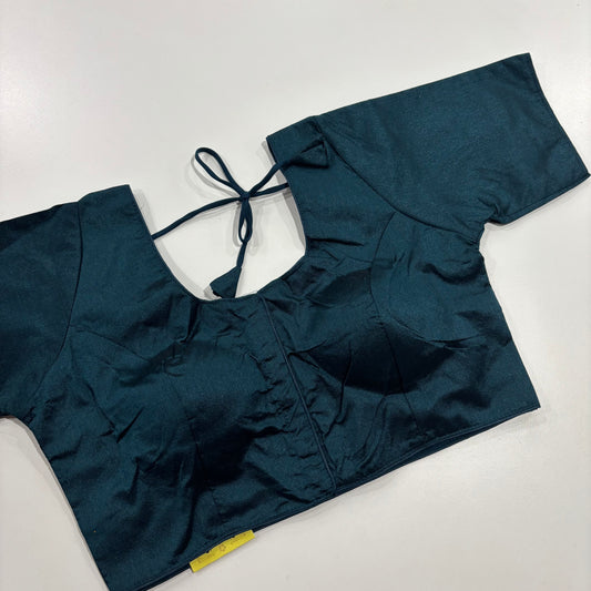 Plain Art Silk Blouse – Sea Green Blouse Elegance