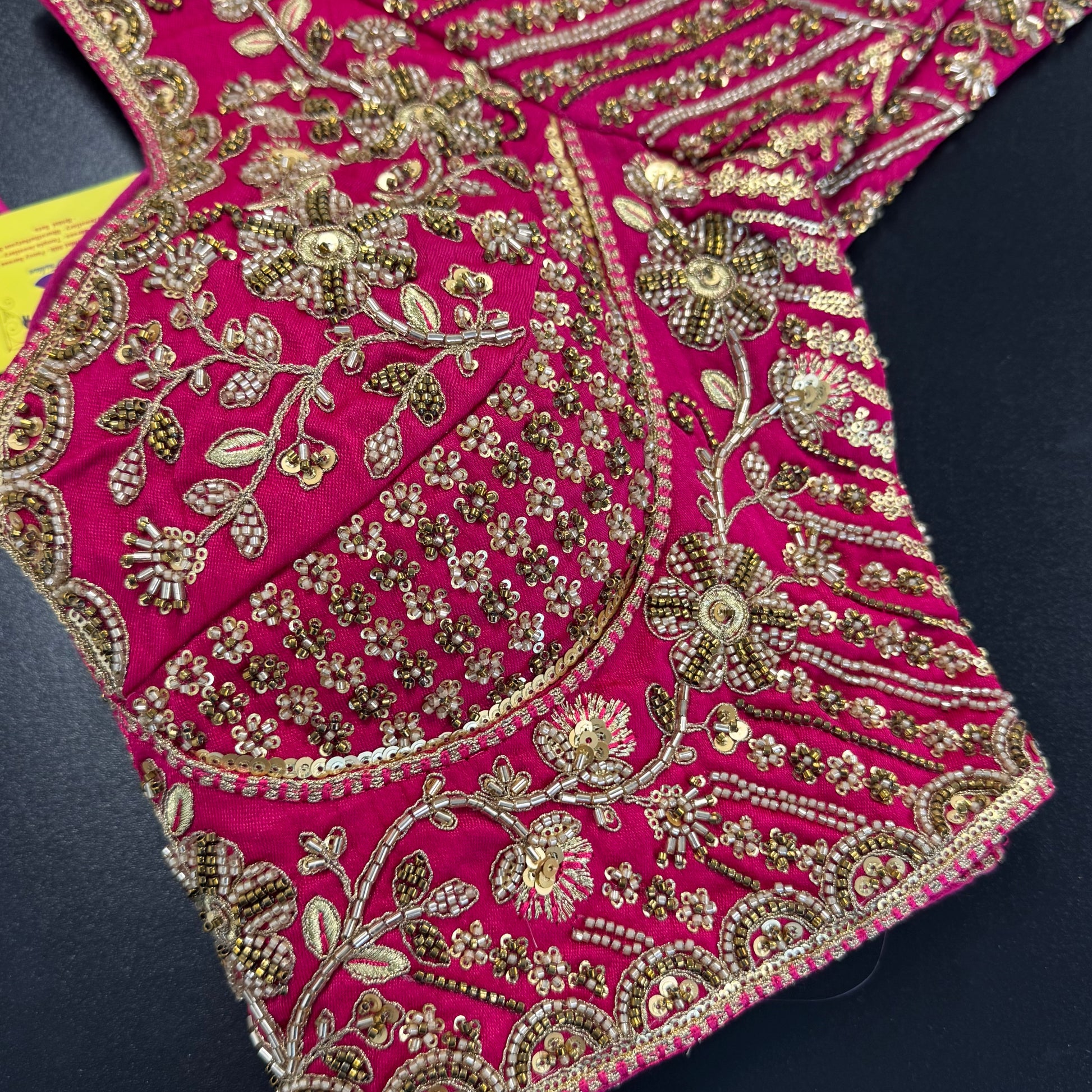 Rani pink zardozi heavy work designer readymade saree blouse - Shrees Fashion Australia (view 5)
