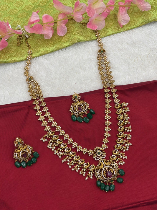 Divine Temple Two‑Layer Long Haram with Antique Gold Craftsmanship