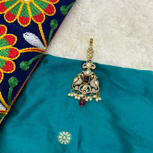Victorian Red Stone and Pearl Tikka – Classic Antique Elegance