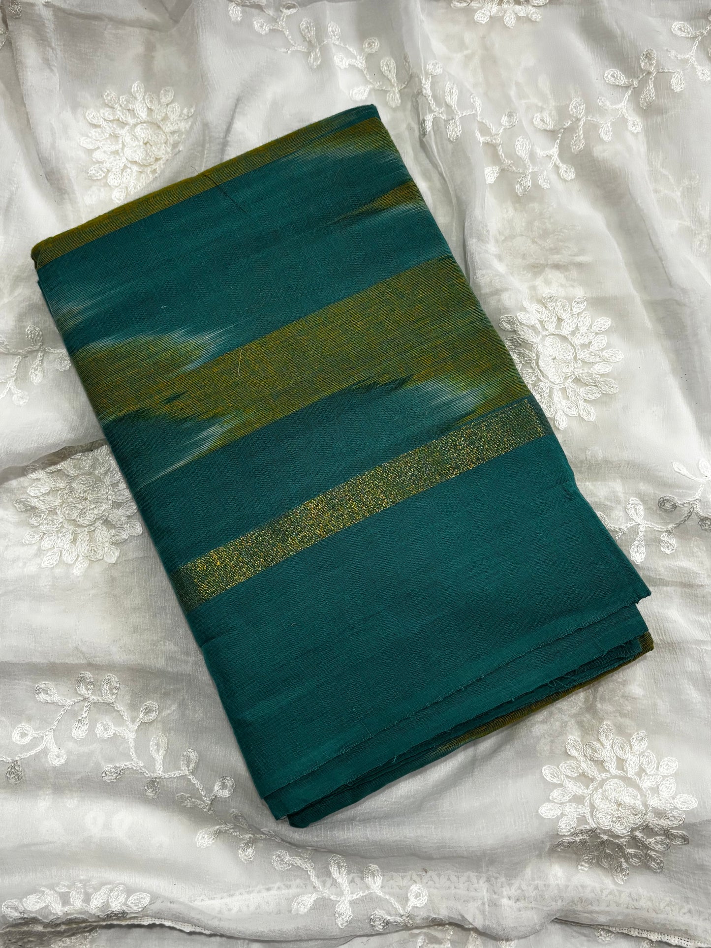 Elegant Green Ikkat Bharatanatyam Practice Saree for Daily Dance Sessions