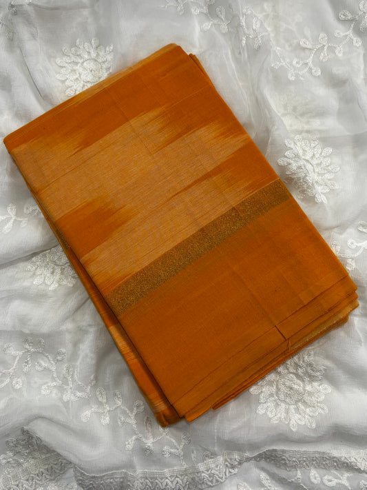 Elegant Bharthanatyam Dance Practice Saree yellow Color Ikkat Design