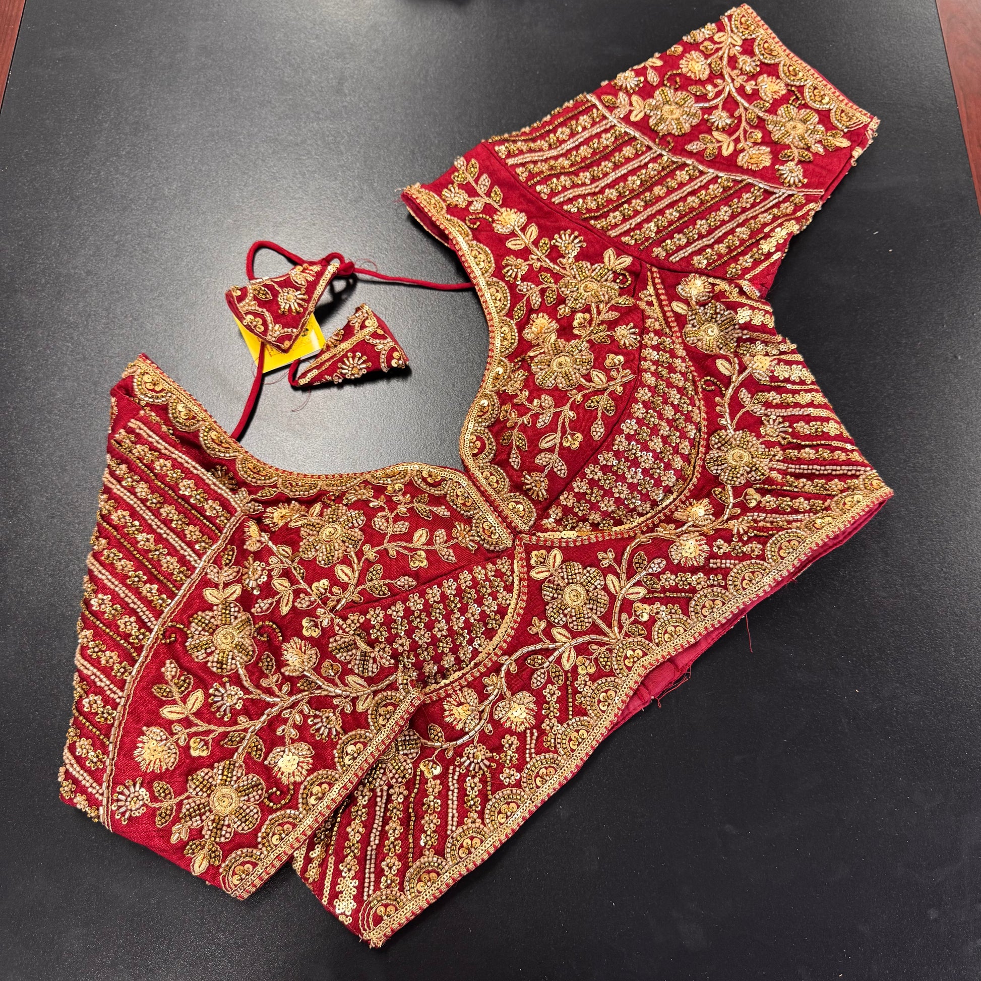 Maroon zardozi heavy work designer readymade saree blouse - Shrees Fashion Australia (view 2)