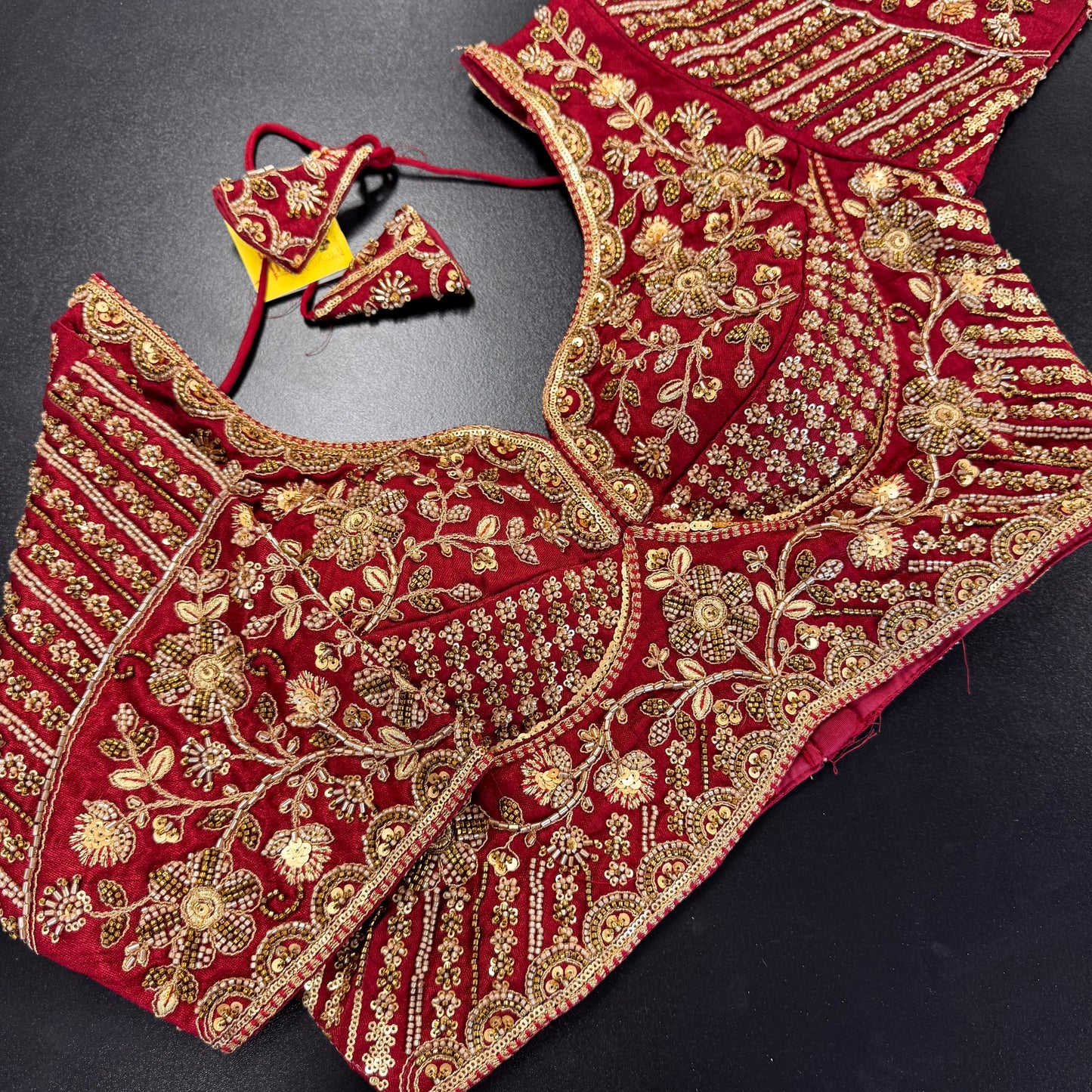 Maroon zardozi heavy work designer readymade saree blouse - Shrees Fashion Australia (view 3)