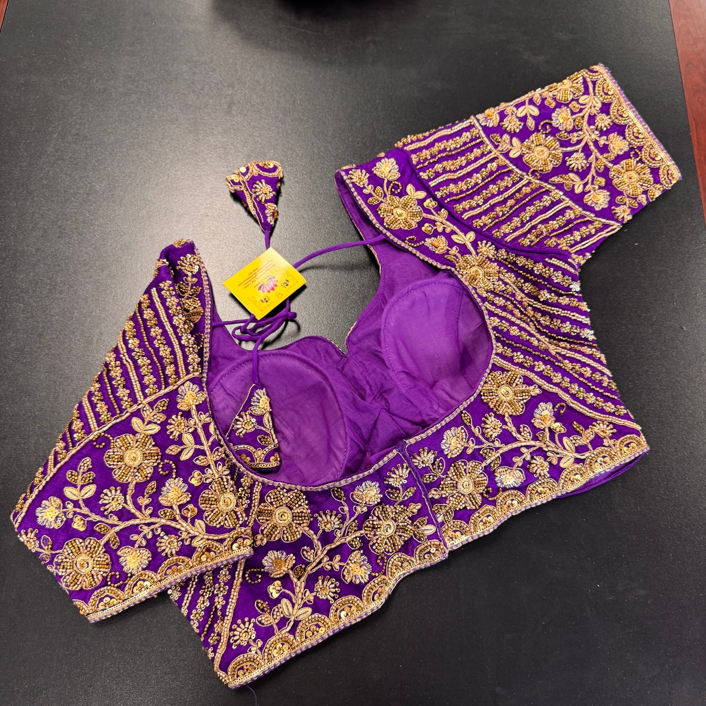 Royal purple zardozi bridal designer readymade saree blouse - Shrees Fashion Australia (view 2)