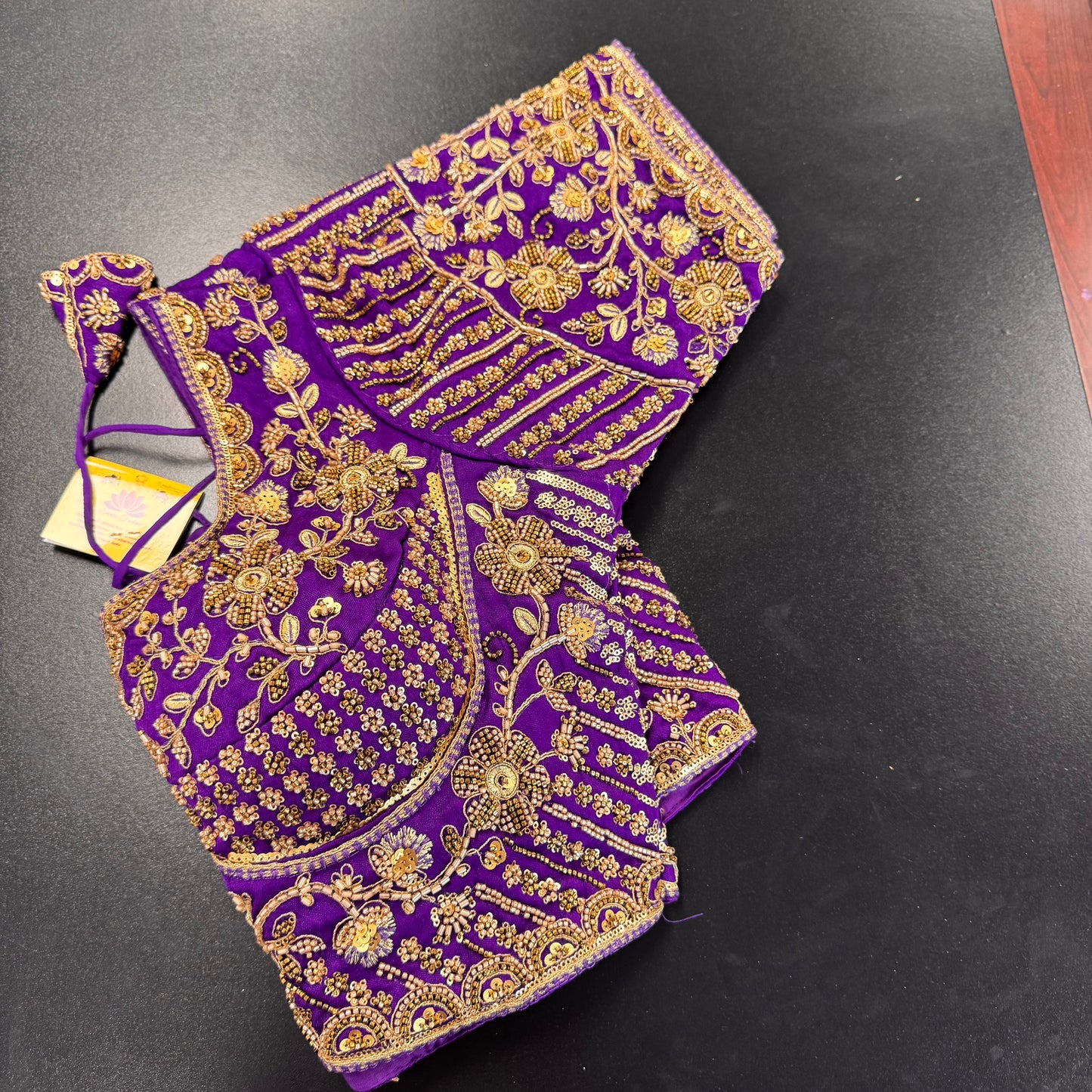 Royal purple zardozi bridal designer readymade saree blouse - Shrees Fashion Australia (view 3)