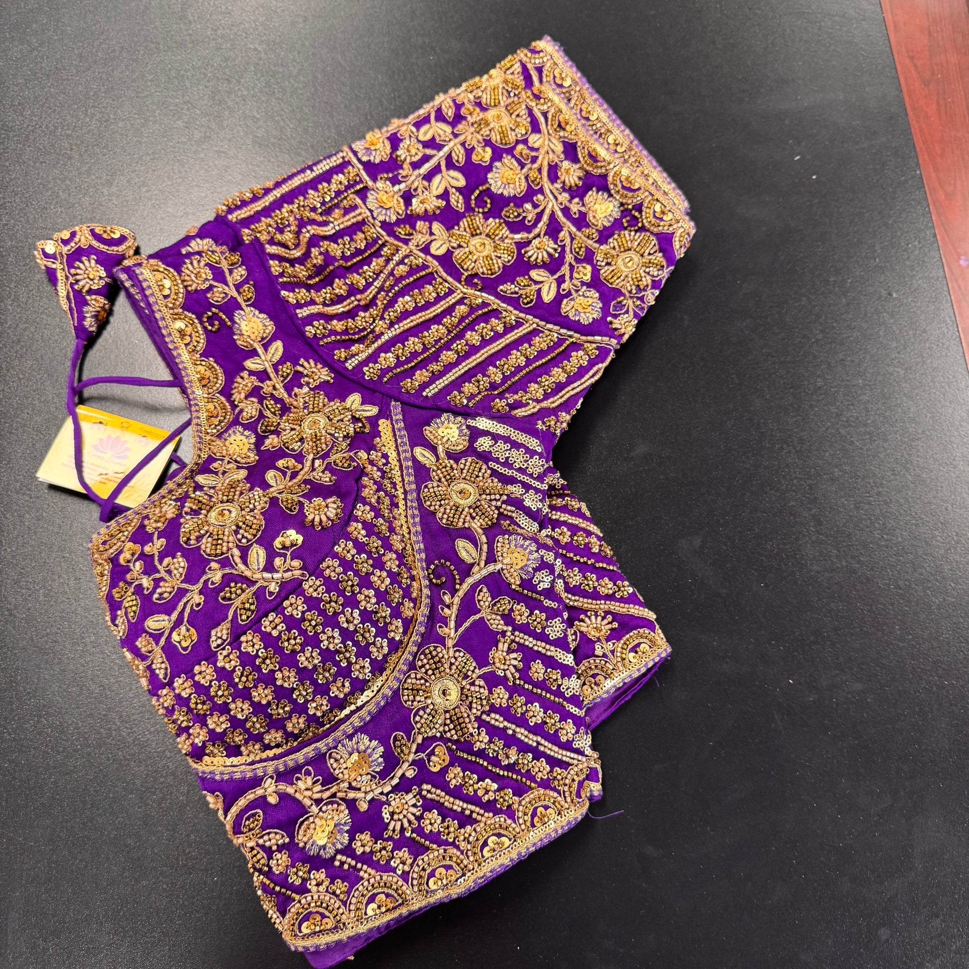Royal purple zardozi bridal designer readymade saree blouse - Shrees Fashion Australia (view 3)