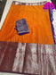 Radiant Orange and Tranquil Blue: Venkat Giri Pattu Semi-Silk Saree