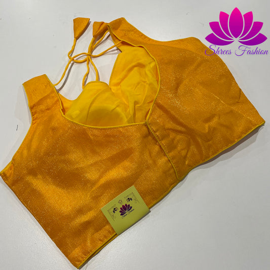 "Sunlit Splendor: Instant Yellow Raw Silk Blouse