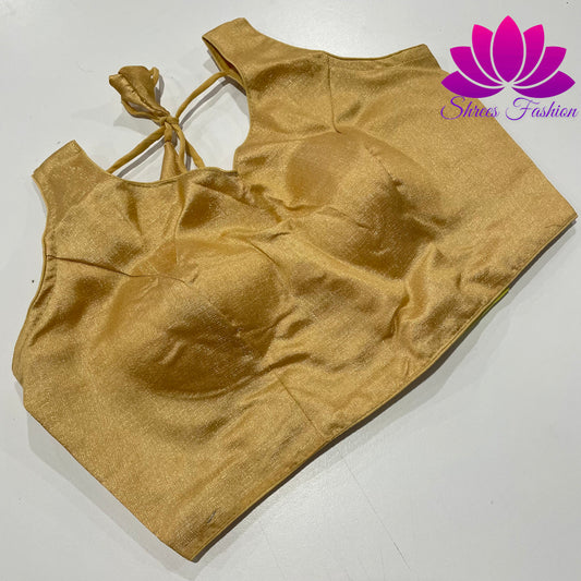 Golden Glow: Gold Raw Silk Blouse
