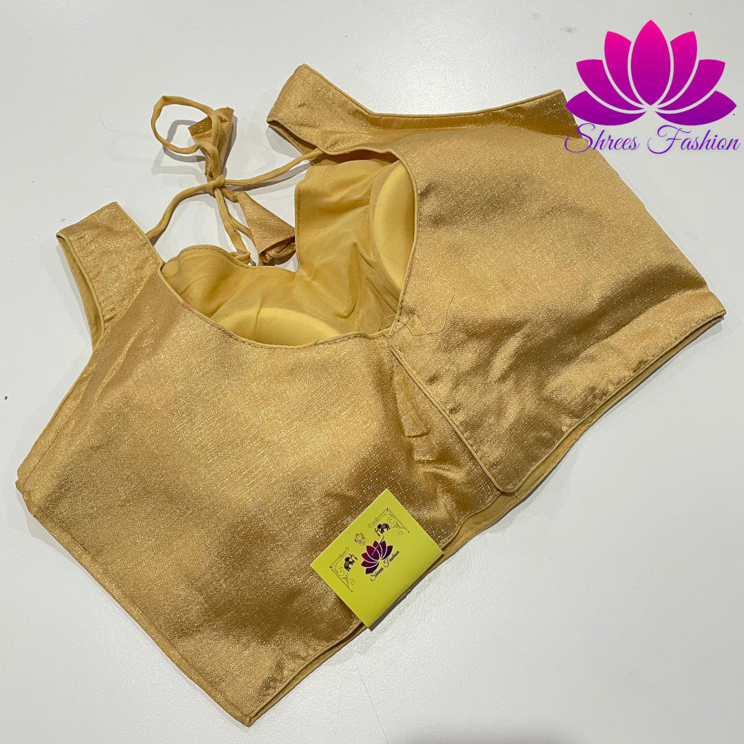 Golden Glow: Gold Raw Silk Blouse