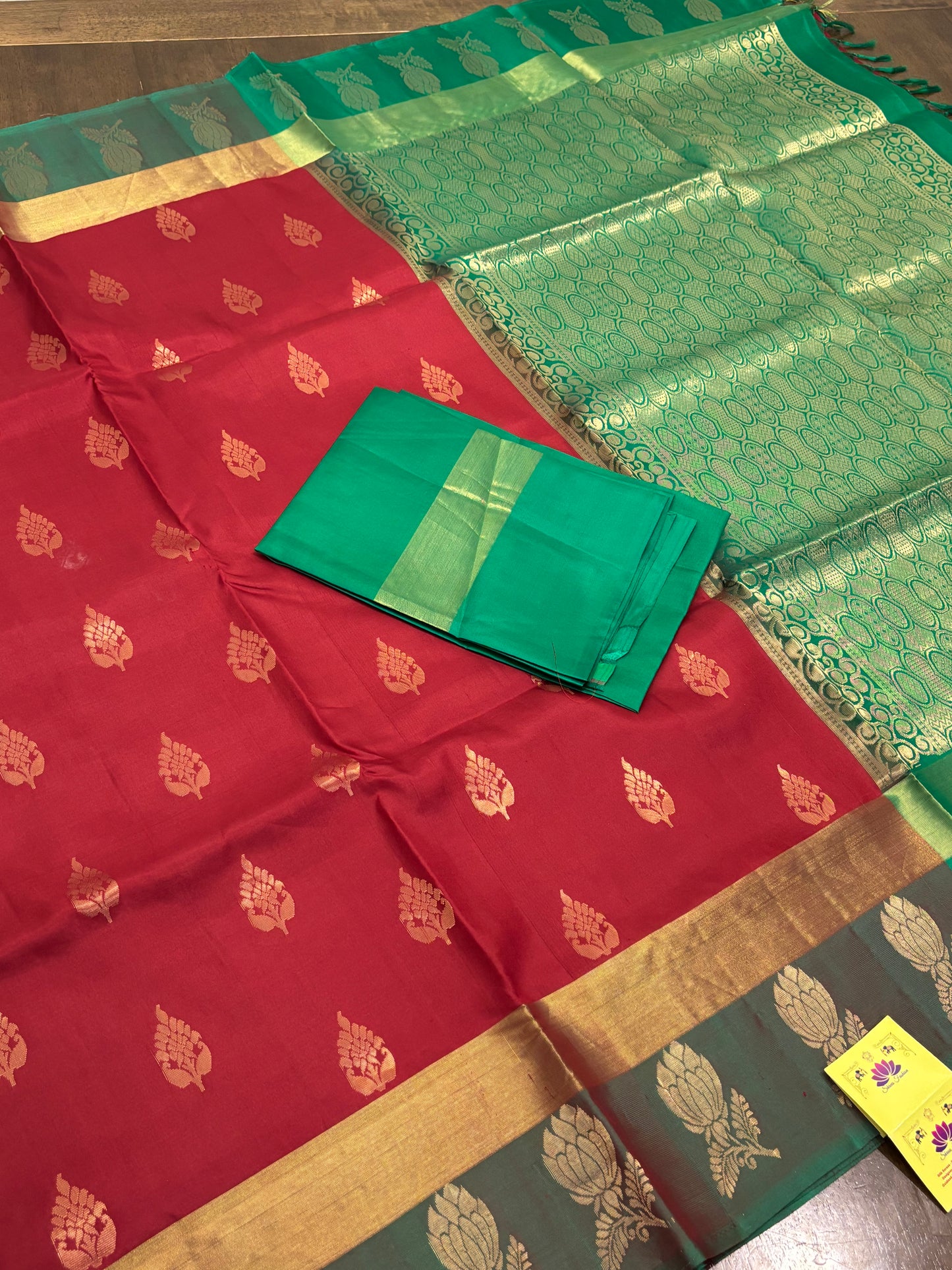 Maroon & Green Kanchipuram Soft Silk Saree with Traditional Elegance