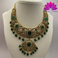 Emerald Enchantment: Victorian-Inspired Green Stone Necklace