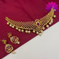 Pearlescent Elegance: CZ Stones Gold Finish Choker with Pearls