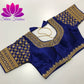Royal Elegance: Raw Silk Designer Ready-Made Royal Blue Blouse