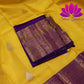 Exquisite Pure Silk Saree in Vibrant Yellow with Violet Pallu | Online Silk Sarees Melbourne | Silk Mark Certified