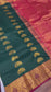Bottle Green With Rani Pink Colour Combination Embossed Design Kanchipuram Silk Saree