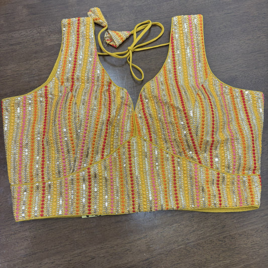 Elegant Yellow Designer Blouse – Perfect for Sarees & Festive Wear