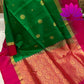 Magnificent Kanchipuram Soft Silk Saree in Green and Pink With Rich Pallu | Pure Silk Saree | Silk Mark India Certified
