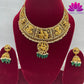 Matte Gold Finish Radha Krishna Necklace Temple Jewellery