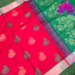 Red With Green Soft Silk Saree | Silk Mark India Certified