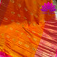 Orange With Rani Pink Silk Saree | Kanchipuram Silk | Silk Mark Certified